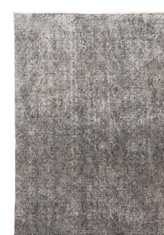 7x10 Ft Turkish Handmade Rug in Gray for Modern Homes, Distressed Vintage Carpet