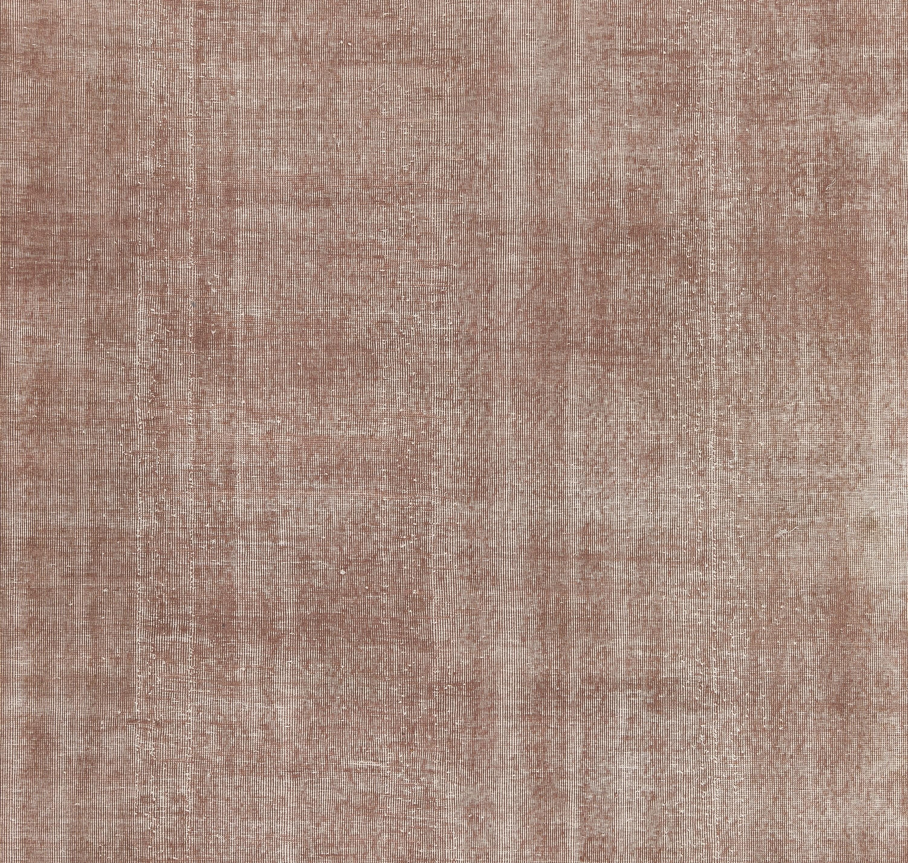 Hand-Woven 7x10 Ft Distressed Vintage Rug Re-Dyed in Soft Pink, Tan Color for Modern Homes