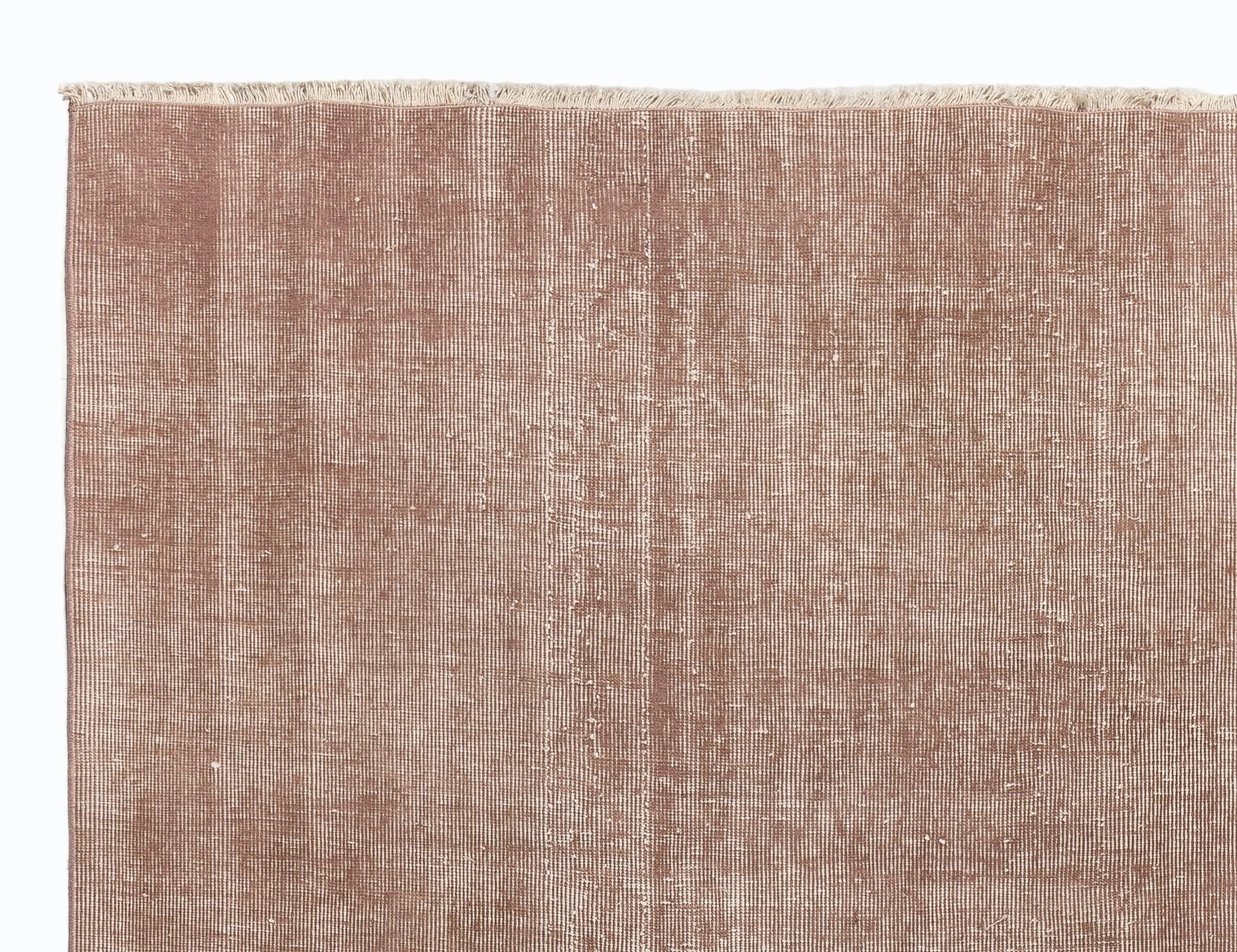 7x10 Ft Distressed Vintage Rug Re-Dyed in Soft Pink, Tan Color for Modern Homes In Good Condition In Philadelphia, PA