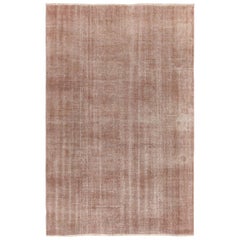 7x10 Ft Distressed Vintage Rug Re-Dyed in Soft Pink, Tan Color for Modern Homes