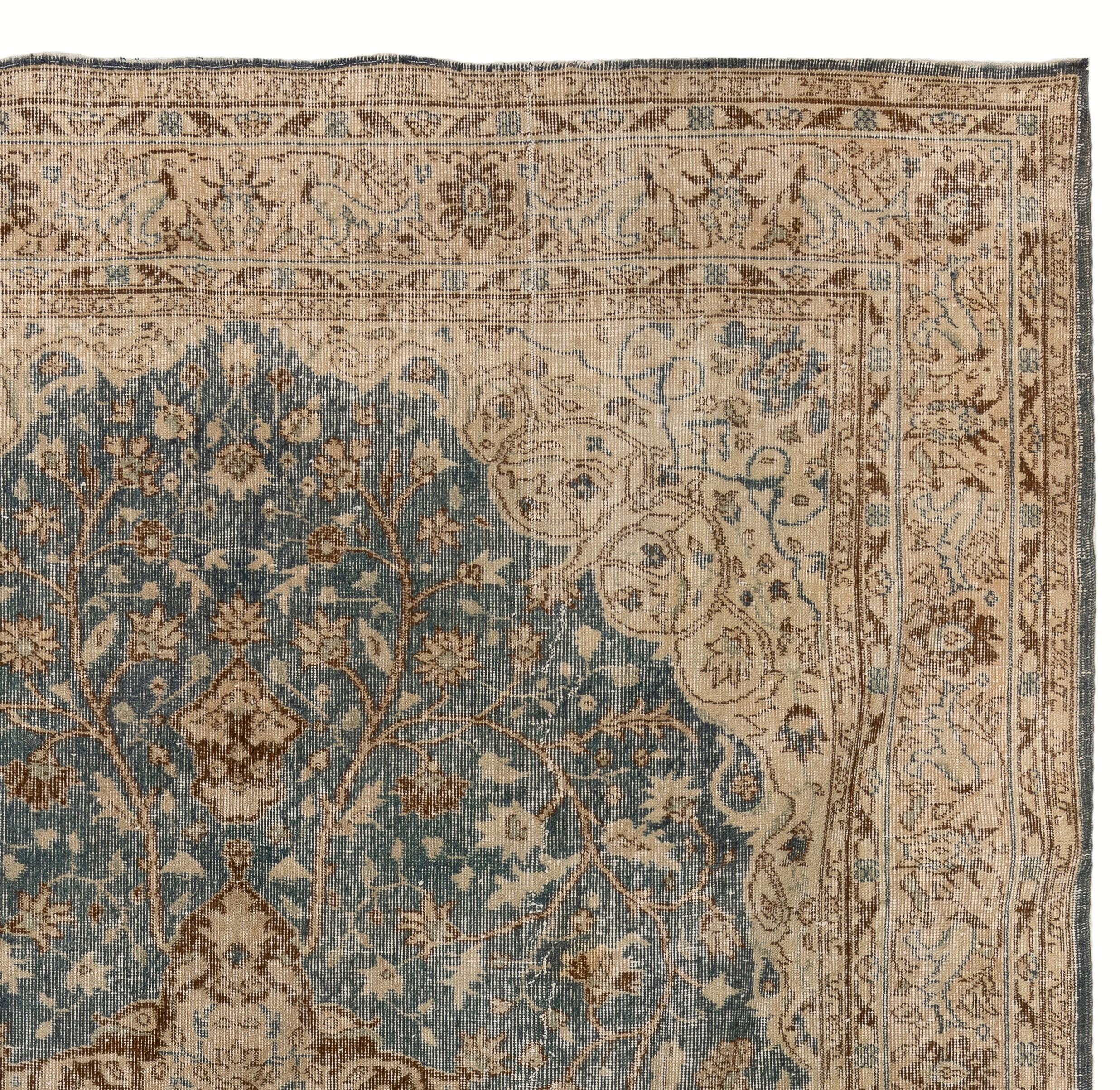 Hand-Knotted 7x10 Ft Fine Hand Knotted Vintage Anatolian Area Rug. Traditional Wool Carpet For Sale