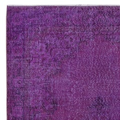 7x10 Ft Handmade Turkish Purple Area Rug, Ideal for Modern Interiors