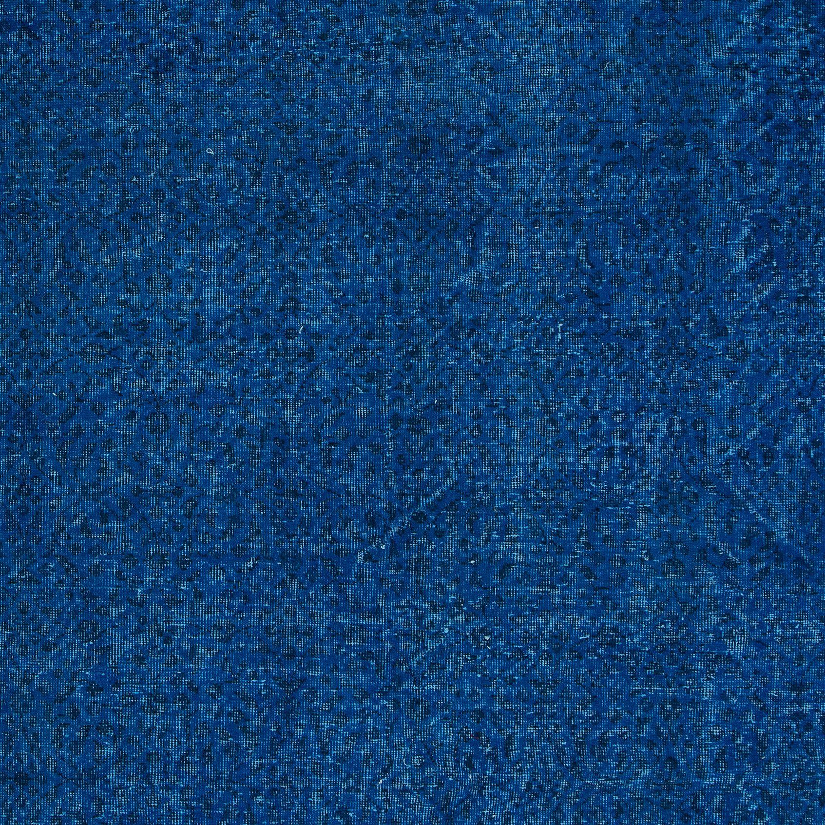 7x10 Ft Moderner blauer Teppich aus Wolle und Baumwolle, handgeknüpft in der Türkei (Türkisch) im Angebot