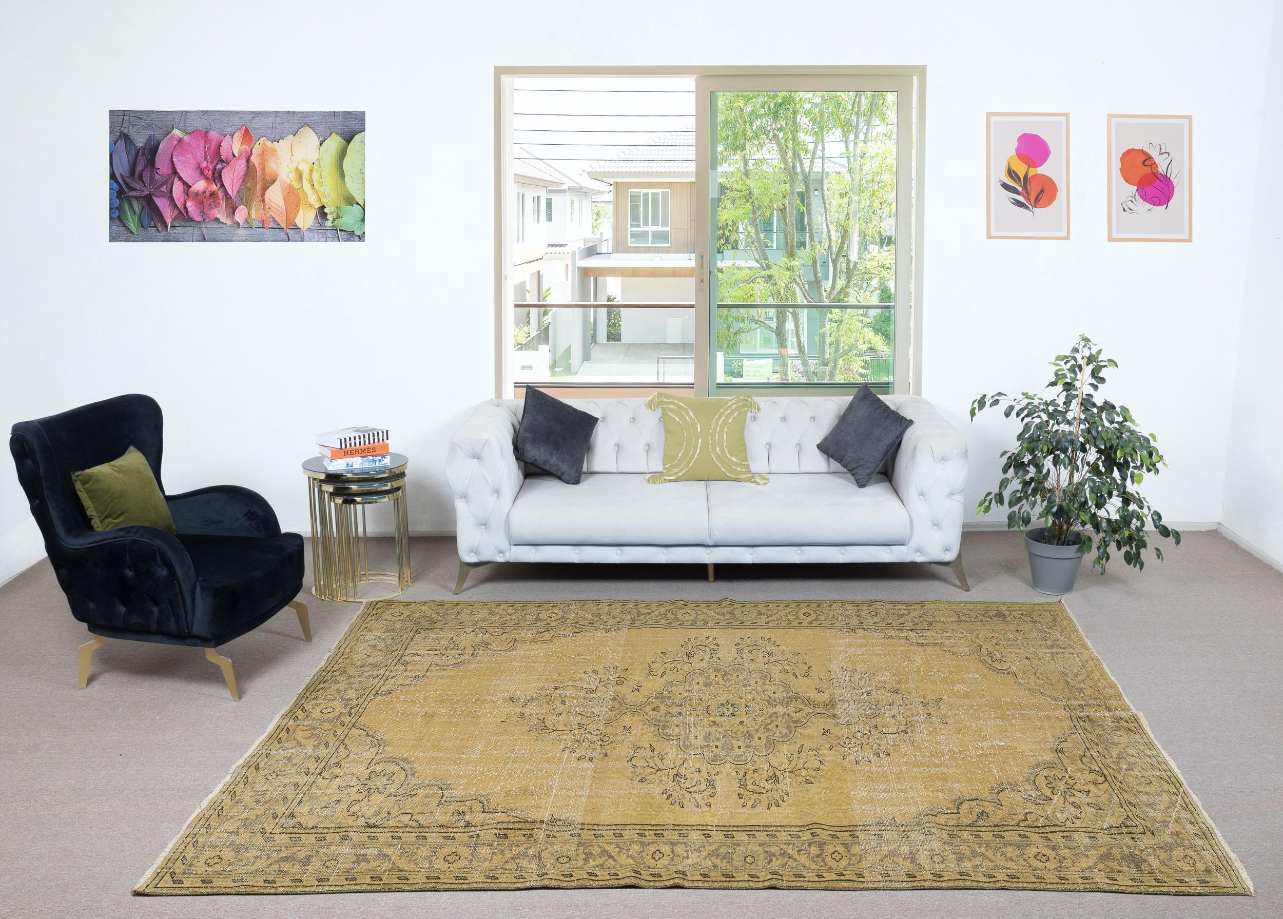 Our sun-faded rugs are all one-of-a-kind, hand-knotted, 50-70 year-old vintage pieces. They each boast their own singular handmade aesthetic drawn from the centuries-old Turkish rug-weaving traditions. These rugs are made completely of sheep’s wool,