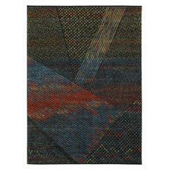 Rug & Kilim's Hand-Knotted Abstract Rug in Blue, Green Red
