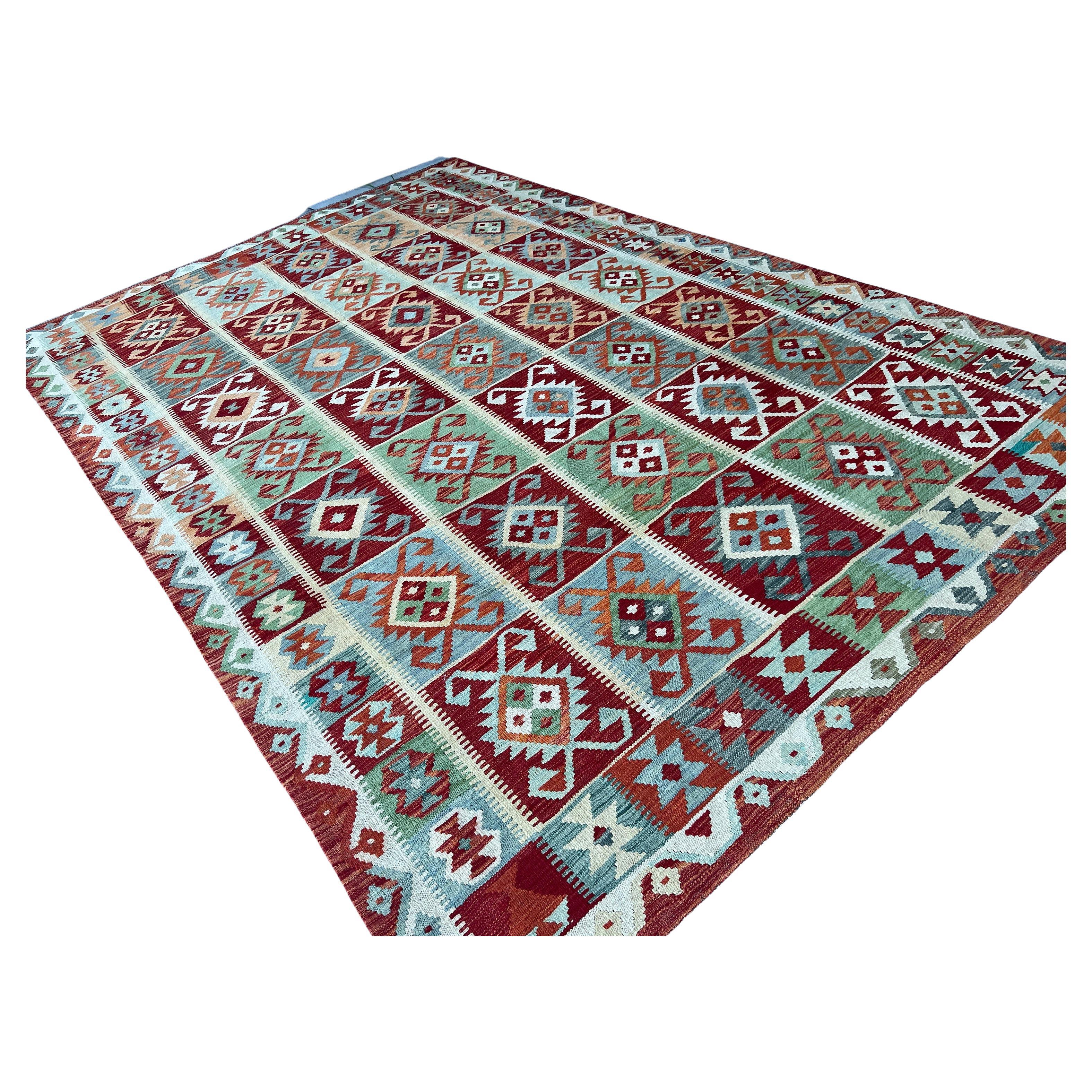 HandKnotted Afghan Kilim Rug Premium HandSpun Afghan Wool Fair Trade