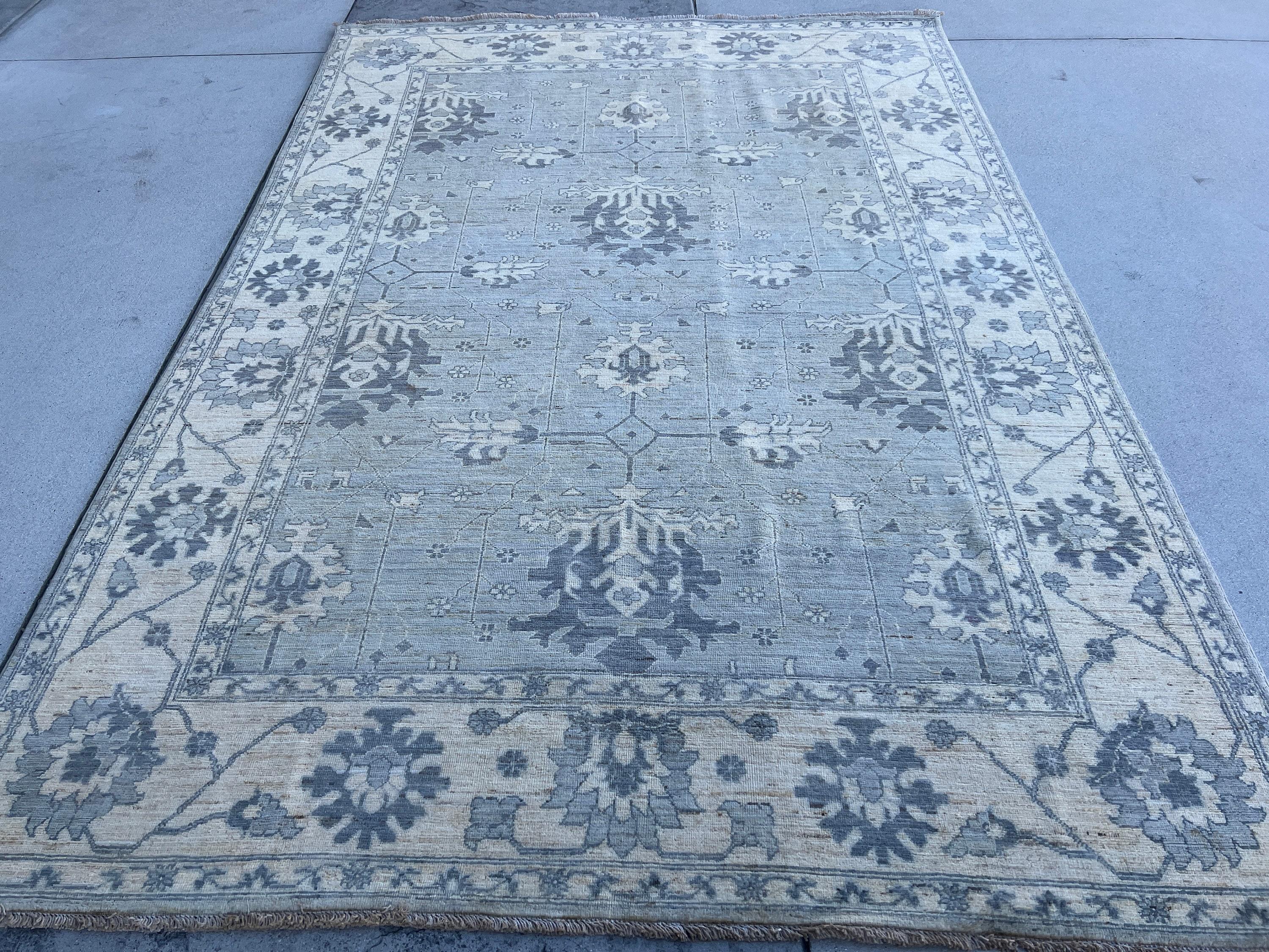 Hand-Knotted Afghan Oushak Rug Premium Hand-Spun Afghan Wool Fair Trade In New Condition For Sale In San Marcos, CA