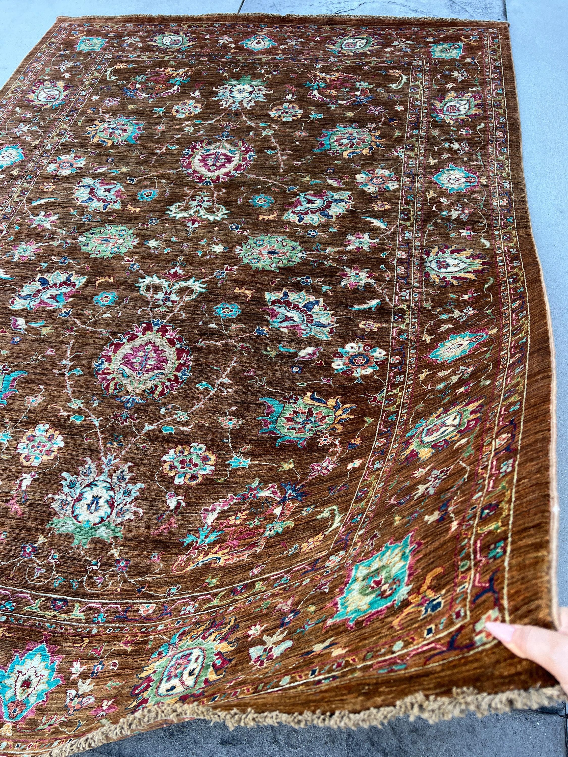 7x10 Hand-Knotted Afghan Rug Premium Hand-Spun Afghan Wool Fair Trade For Sale 2