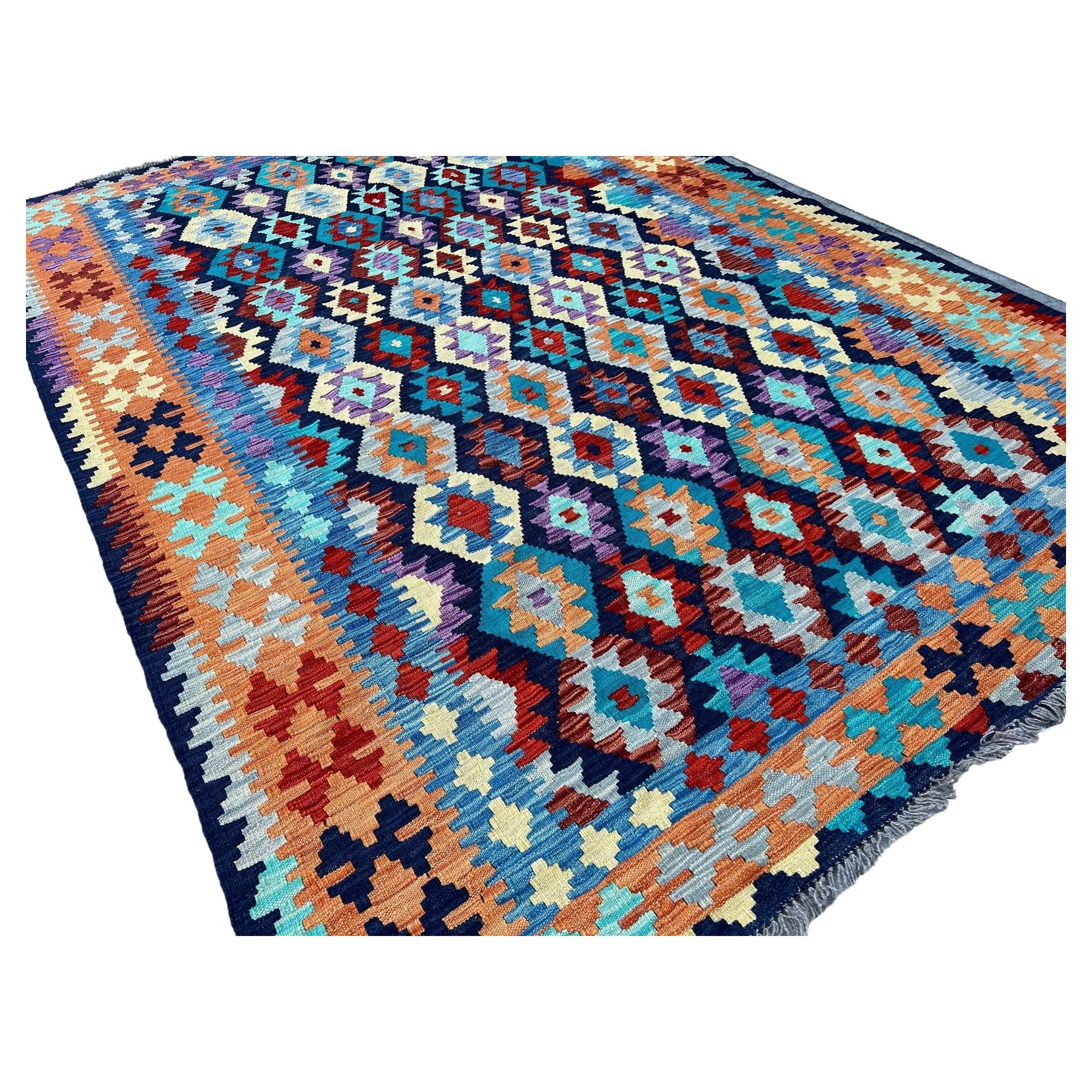 HandKnotted Afghan Kilim Rug Premium HandSpun Afghan Wool Fair Trade For Sale at 1stDibs