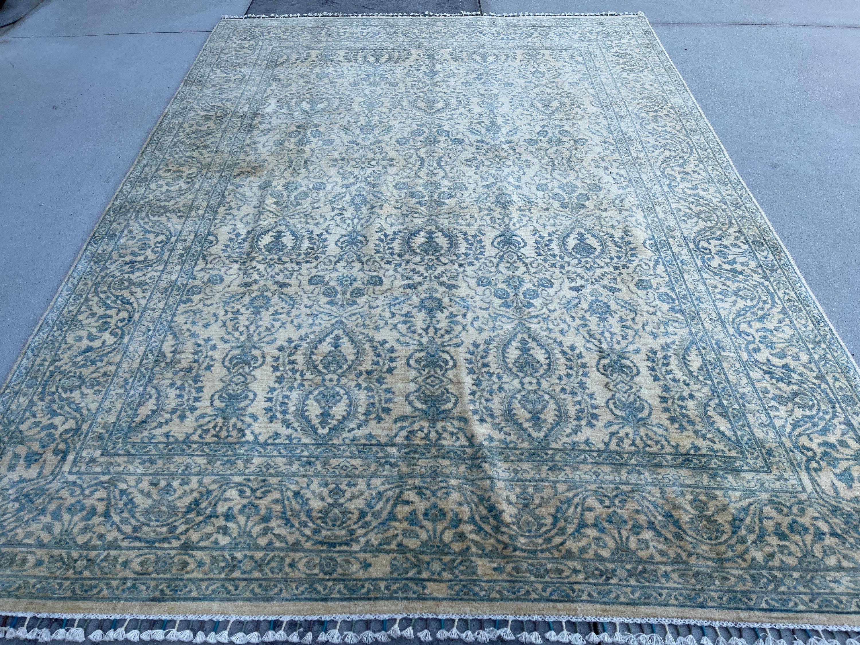 Hand-Knotted Muted Afghan Rug Premium Hand-Spun Afghan Wool Fair Trade In New Condition For Sale In San Marcos, CA