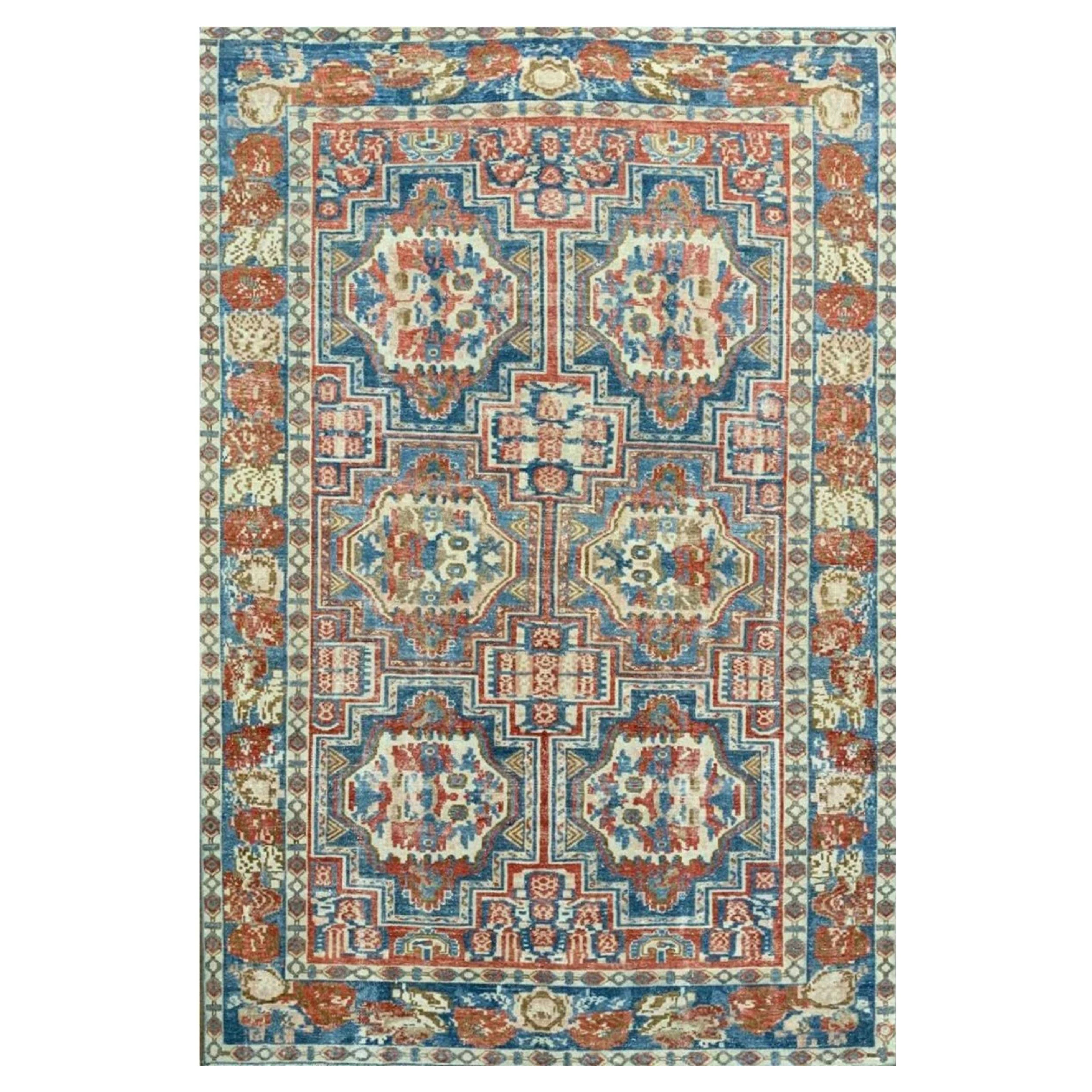 7x10 Hand geknüpft alten Bakhtiari Bereich Teppich - Authentic Wool Carpet im Angebot