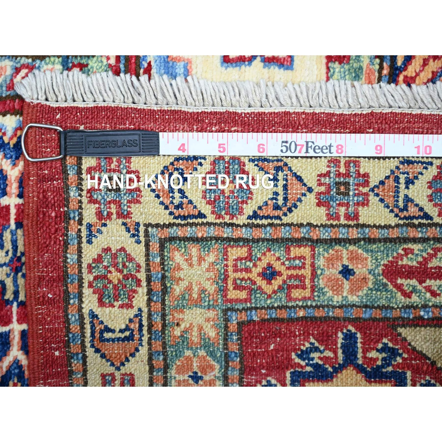 7'x10' Upsdell Red Hand Knots Rugs Afghan Super Kazak Soft Wool Oriental Rug In condizioni Nuovo in vendita a Carlstadt, NJ