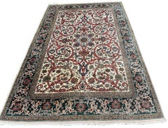 7x10 Vintage Fine Persian Tabriz Rug Rare Hand Knotted Carpet Beige 213cmx305cm