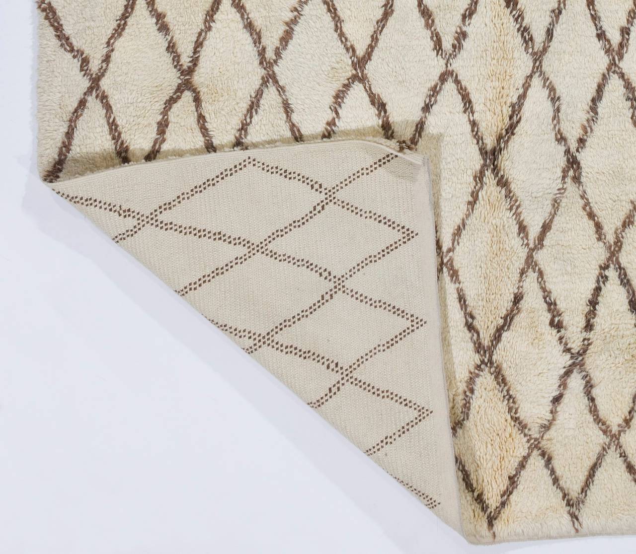 Hand-Knotted Contemporary Berber Moroccan Rug Made of Natural Wool, Custom Options Available