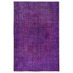 Tappeto turco contemporaneo fatto a mano con i colori viola e viola
