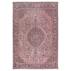 7x10.2 Ft One-of-a-Kind Contemporary Handmade Turkish Wool Area Rug in Soft Pink