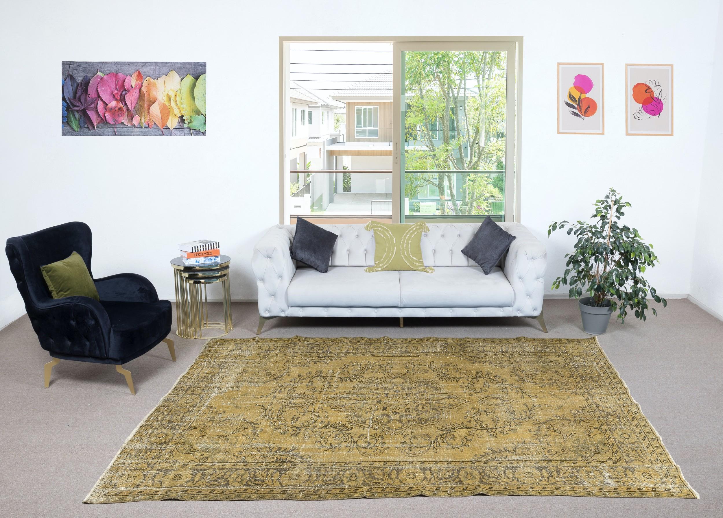 Our sun-faded rugs are all one-of-a-kind, hand-knotted, 50-70 year-old vintage pieces. They each boast their own singular handmade aesthetic drawn from the centuries-old Turkish rug-weaving traditions. These rugs are made completely of sheep’s wool,