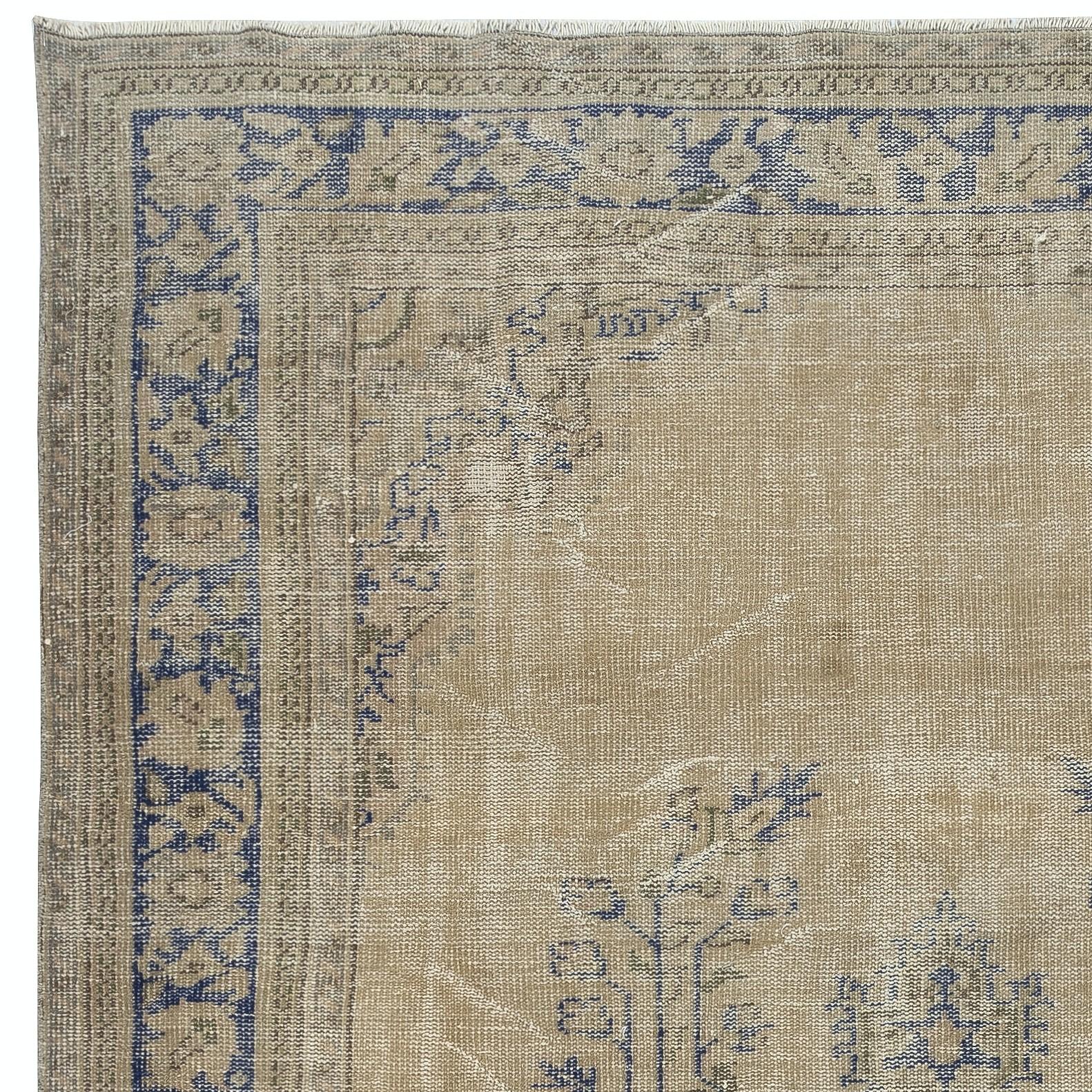 Turco Tappeto turco vintage fatto a mano 7x10.3 Ft per arredamento rustico, country e casalingo in vendita
