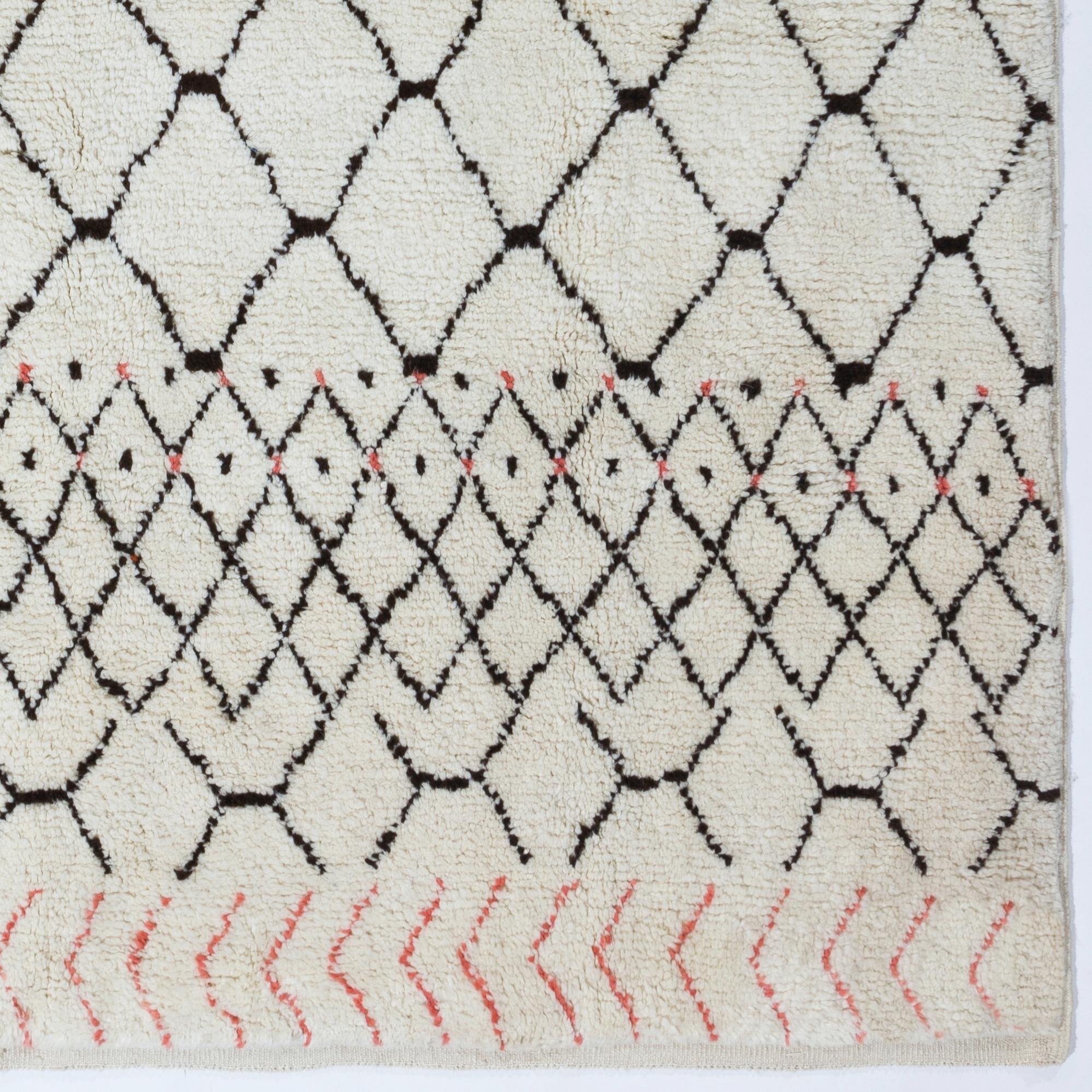 7x10.4 Ft Handgefertigter Tulu-Teppich im marokkanischen Stil. 100% Wolle. Kundenspezifische Optionen verfügbar im Angebot 2