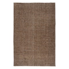 7x10.5 Ft Brown Overdyed Handmade Rug. Vintage Turkish Area Rug für Wohnzimmer