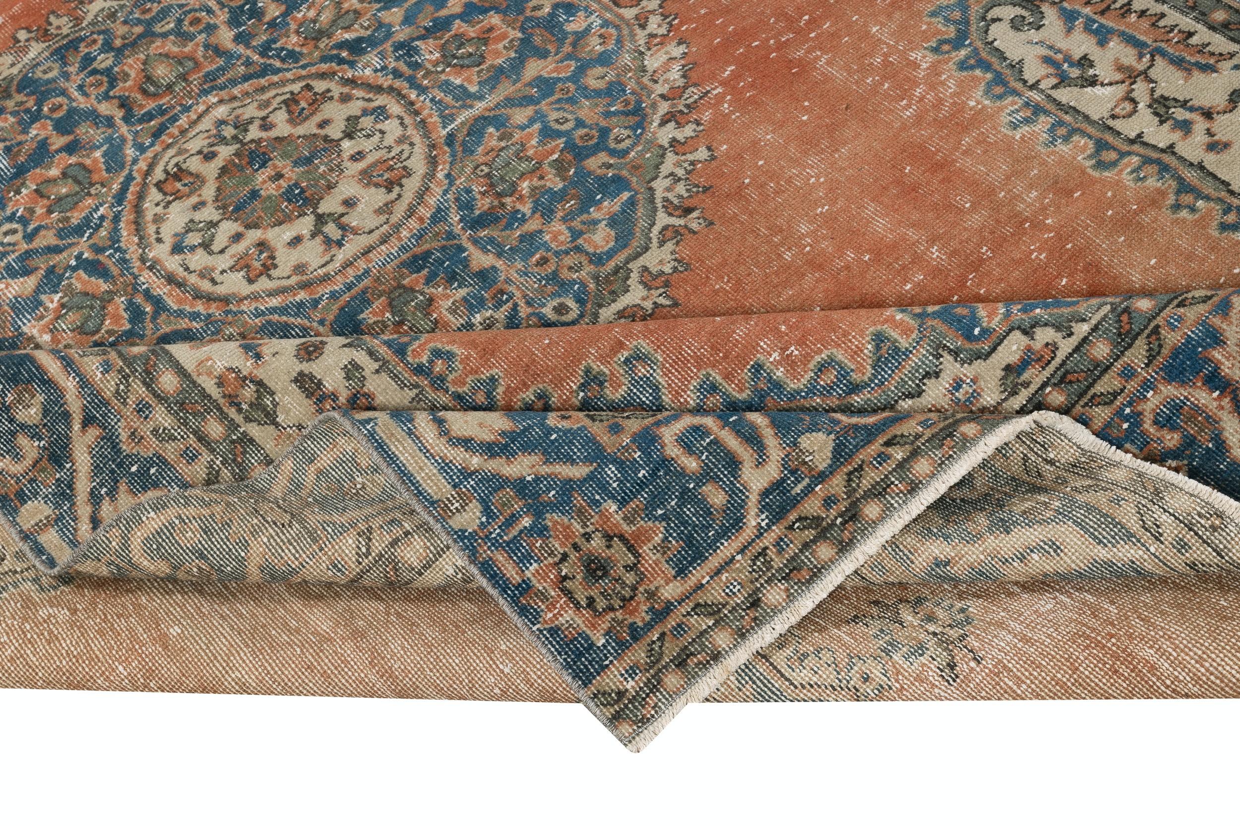 7x10,5 Ft Einzigartiger traditioneller handgefertigter türkischer Vintage-Teppich aus Wolle (Rustikal) im Angebot