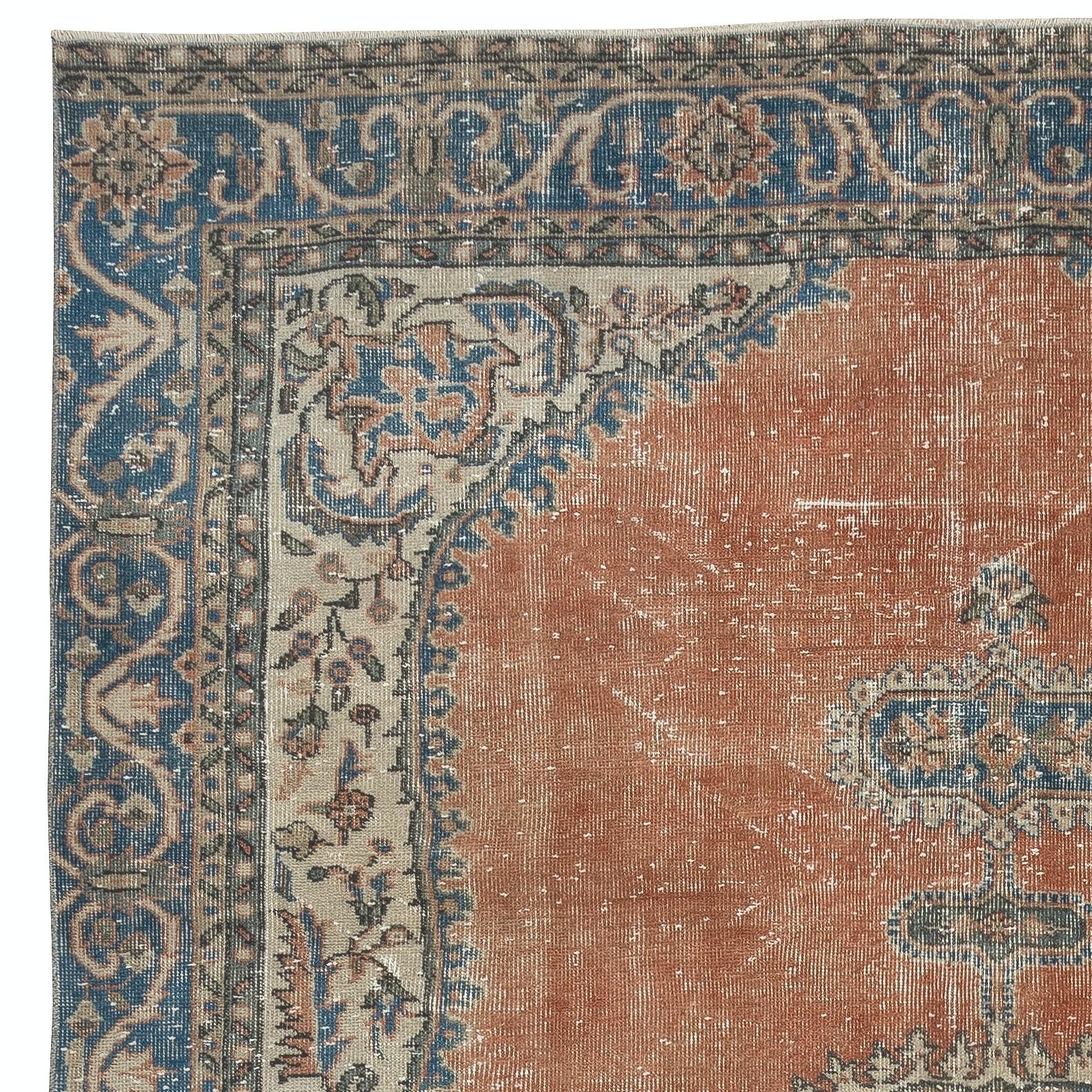 7x10,5 Ft Einzigartiger traditioneller handgefertigter türkischer Vintage-Teppich aus Wolle (Türkisch) im Angebot
