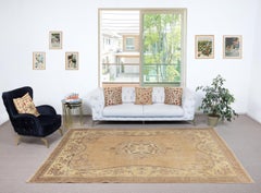 Alfombra Turca Vintage Hecha a Mano 7x10.5 Pies Decoración de Casa de Campo y Granja