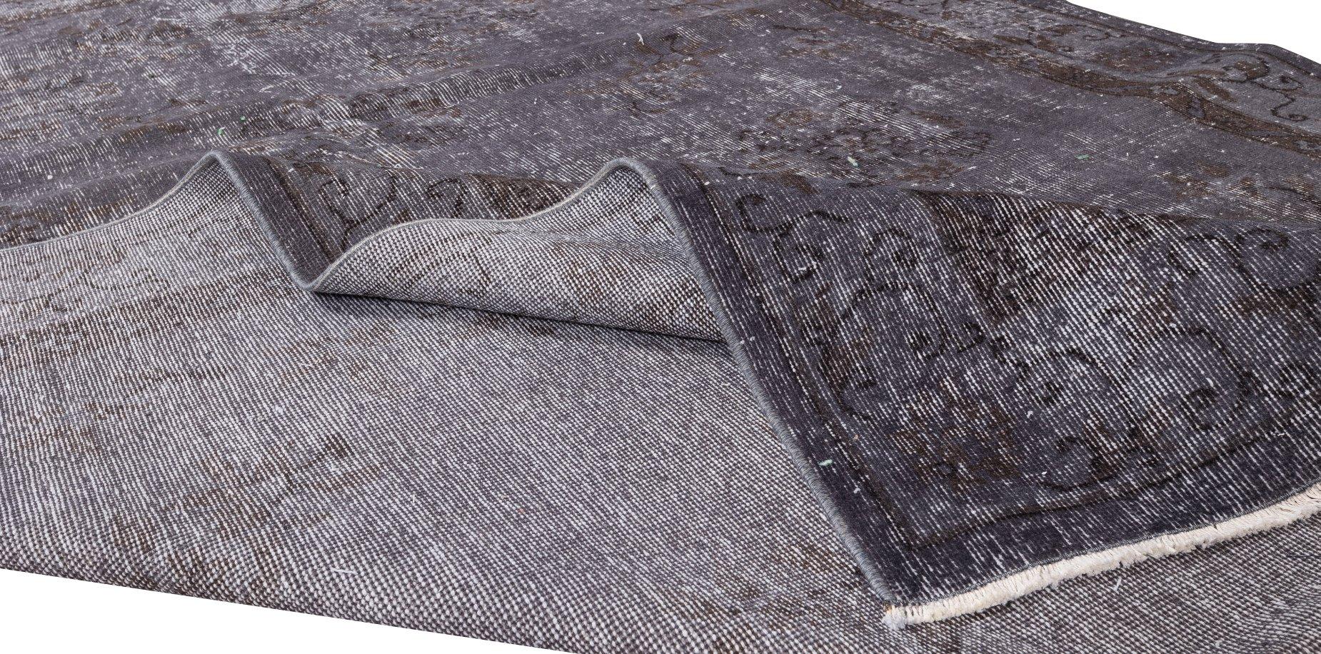 Hand-Knotted Modern Gray Rug, Woolen Floor Covering, Handmade 1960s Turkish Carpet For Sale