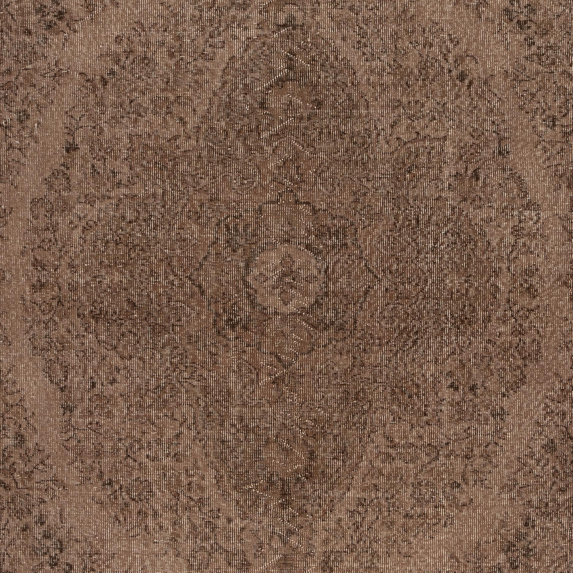 7x10.7 Ft Vintage Handgefertigter Teppich. Brauner türkischer Teppich für modernes Heim und Büro (Türkisch) im Angebot