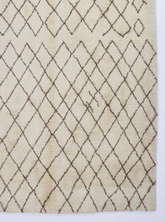 7x10.8 ft Modern Moroccan Wool Rug with Diamond Design, Custom Options Availabl.