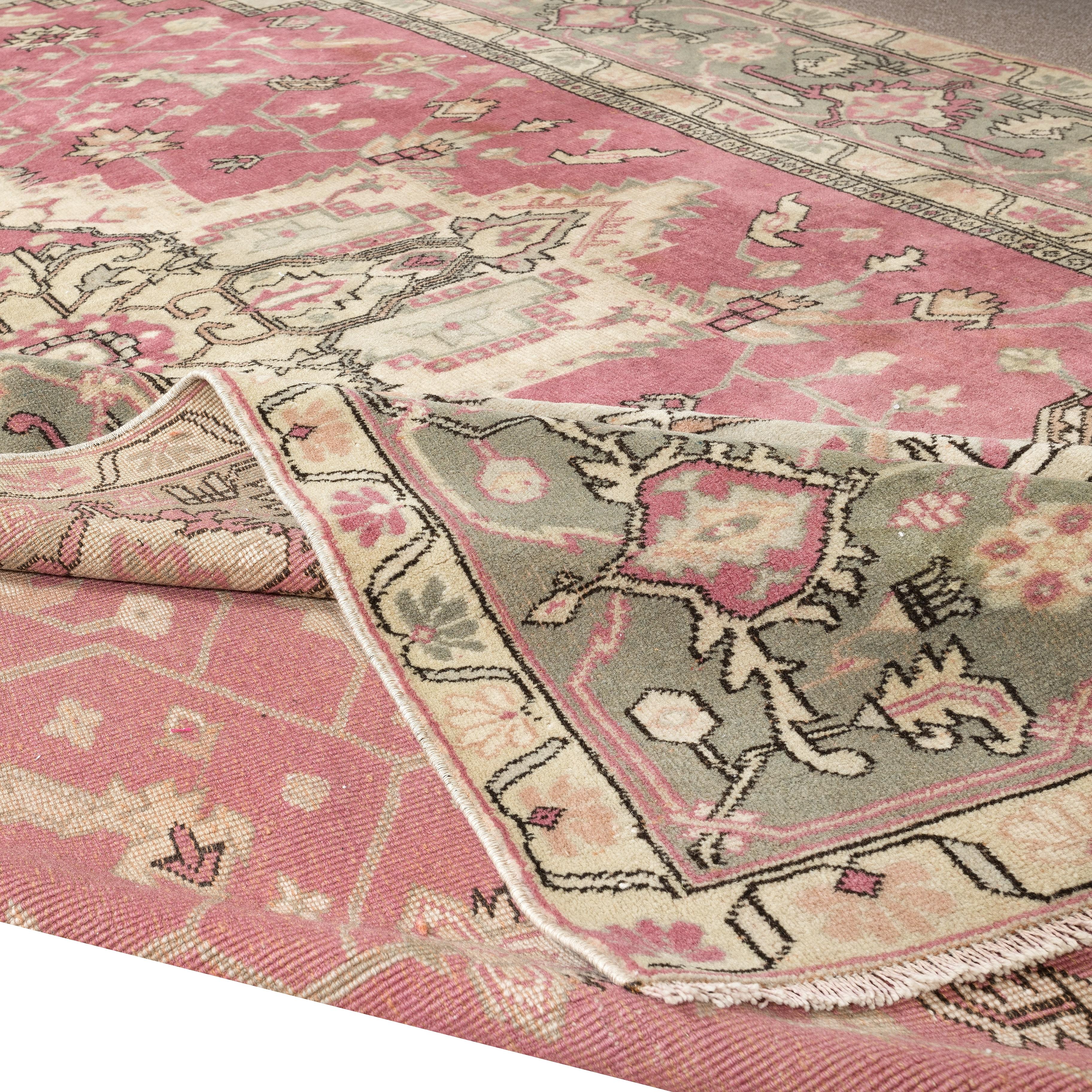7x10.8 Ft Handgefertigter türkischer einzigartiger Teppich, moderner Teppich mit Medaillon-Design (Moderne) im Angebot