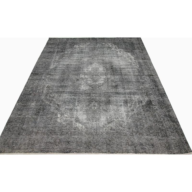 Distressed Overdyed Handwoven Persian Style Rug For Sale 3