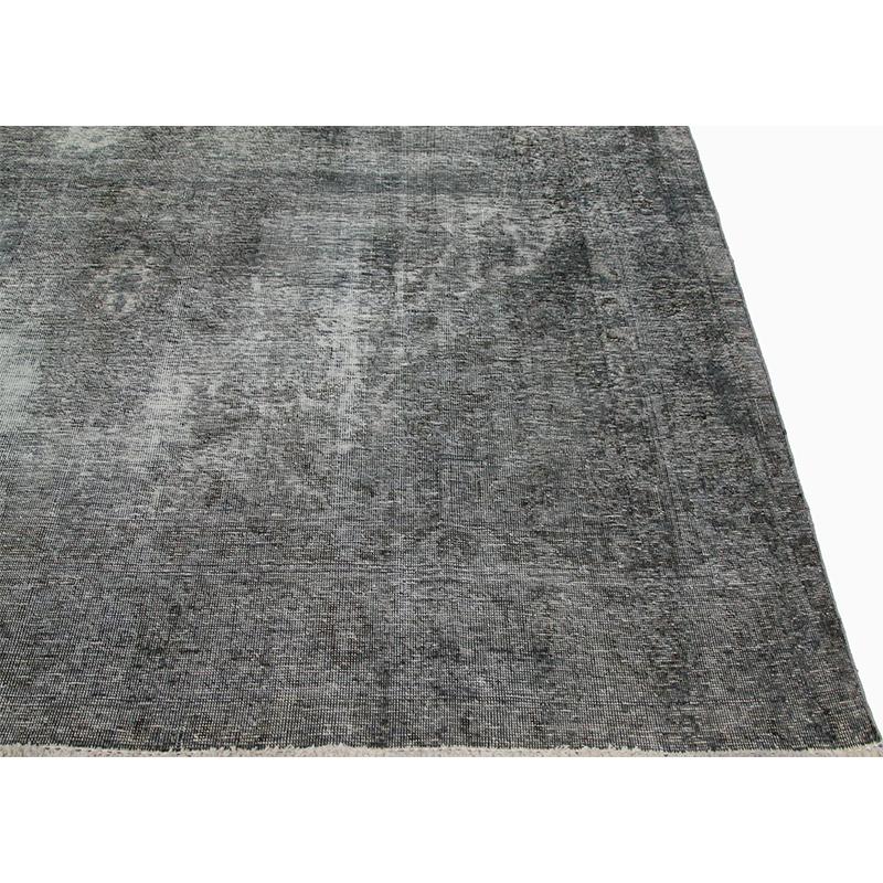 Distressed Overdyed Handwoven Persian Style Rug In Excellent Condition For Sale In Dallas, TX