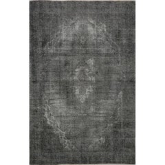 Distressed Overdyed Handwoven Persian Style Rug