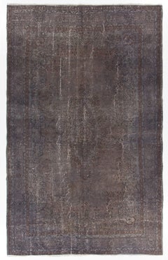 7x11 Fuß handgefertigter türkischer Wollteppich in Grau und Brown. Modern Upcycelte Teppiche