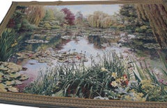 7x11 Vintage-Flandern-Wandteppich „Lilien-Teich in Verudre“ nach dem Garten von Claude Monet