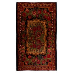 7x11.5 Ft Handmade Moldovan Kilim,  Floral Bessarabian Rug, Vintage Wall Hanging