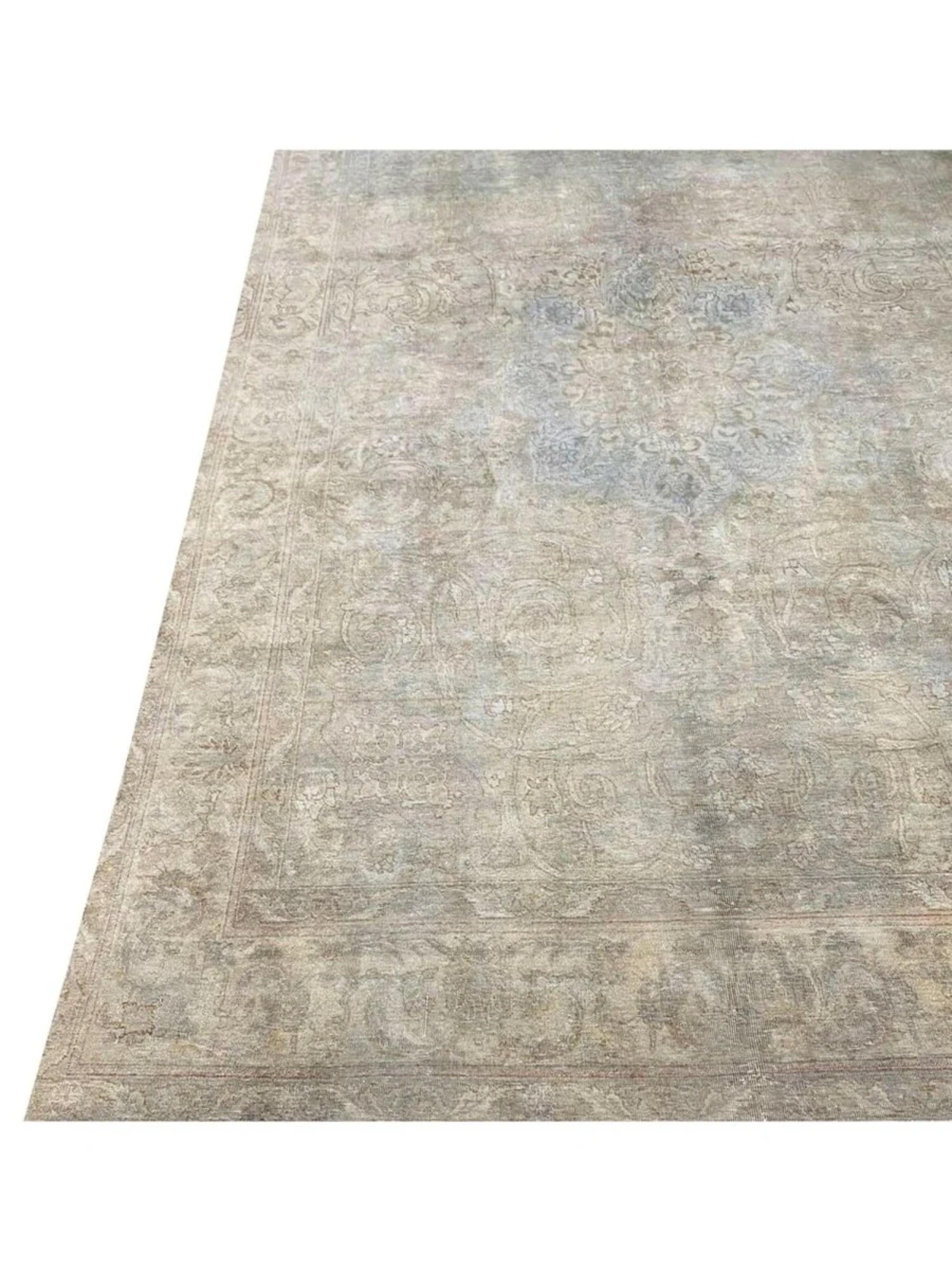 Persian 7x12 Hand Knotted Old Tabriz Area Rug For Sale