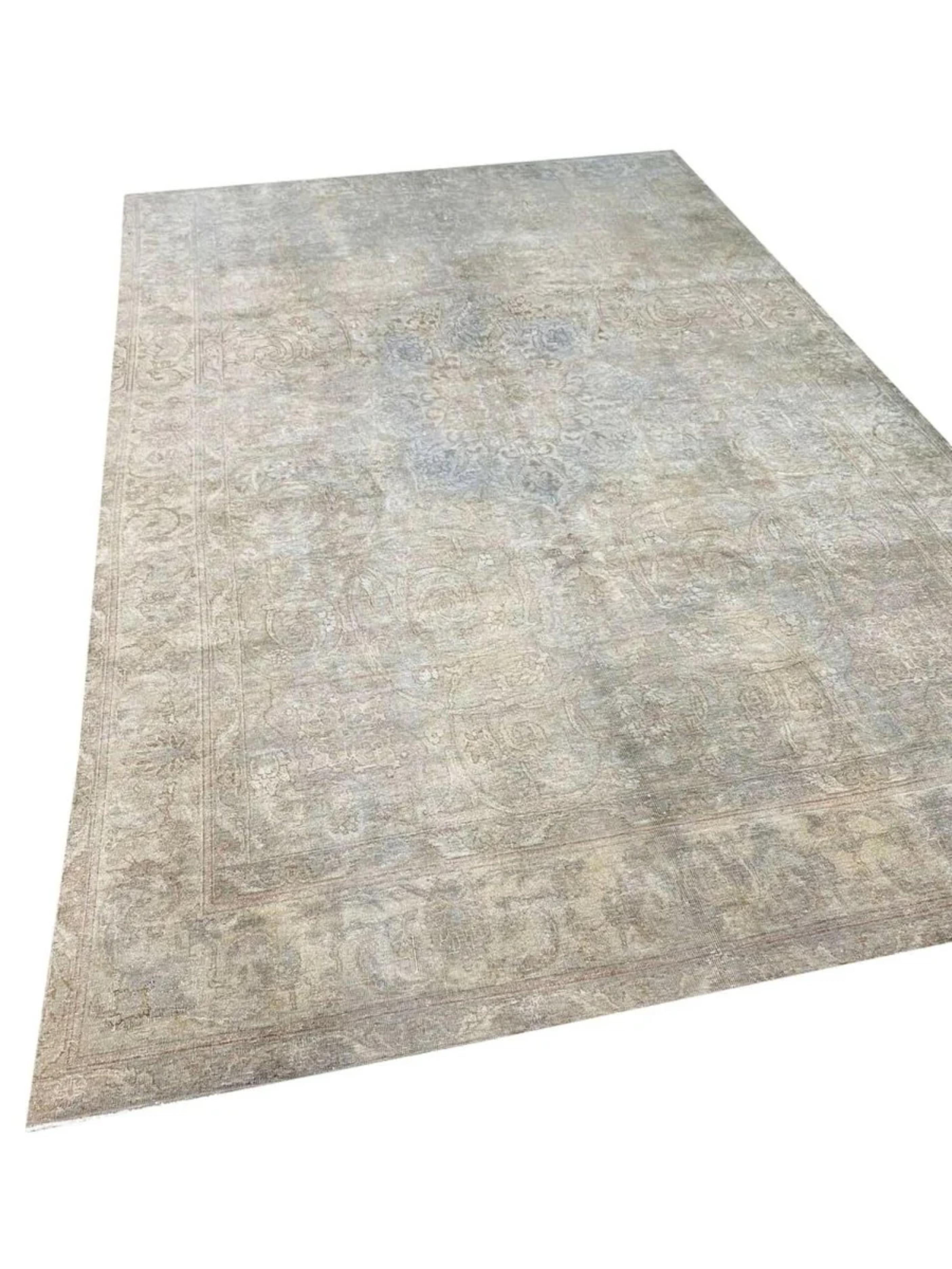 Hand-Knotted 7x12 Hand Knotted Old Tabriz Area Rug For Sale
