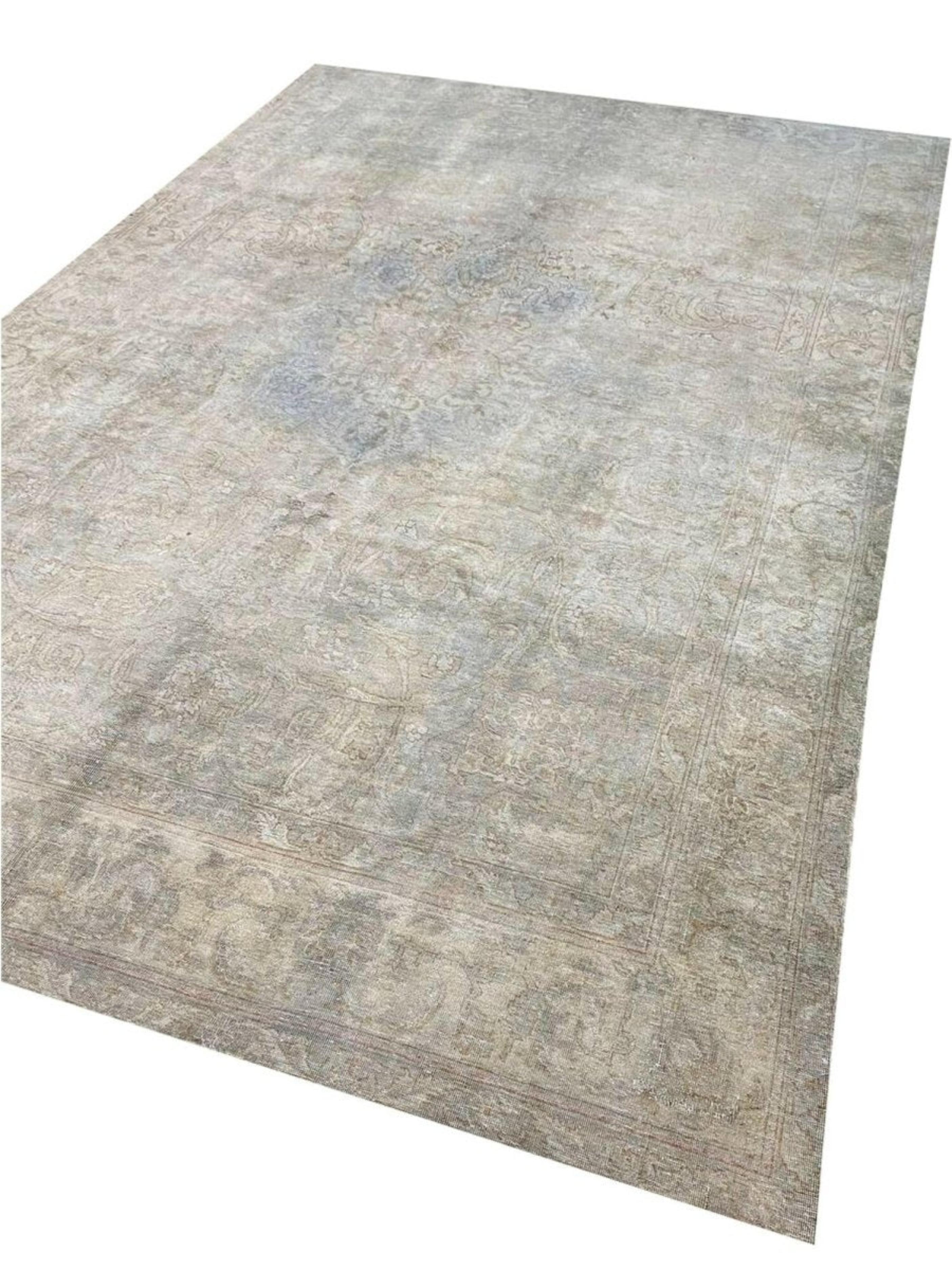 7x12 Hand Knotted Old Tabriz Area Rug In Good Condition For Sale In Dallas, TX