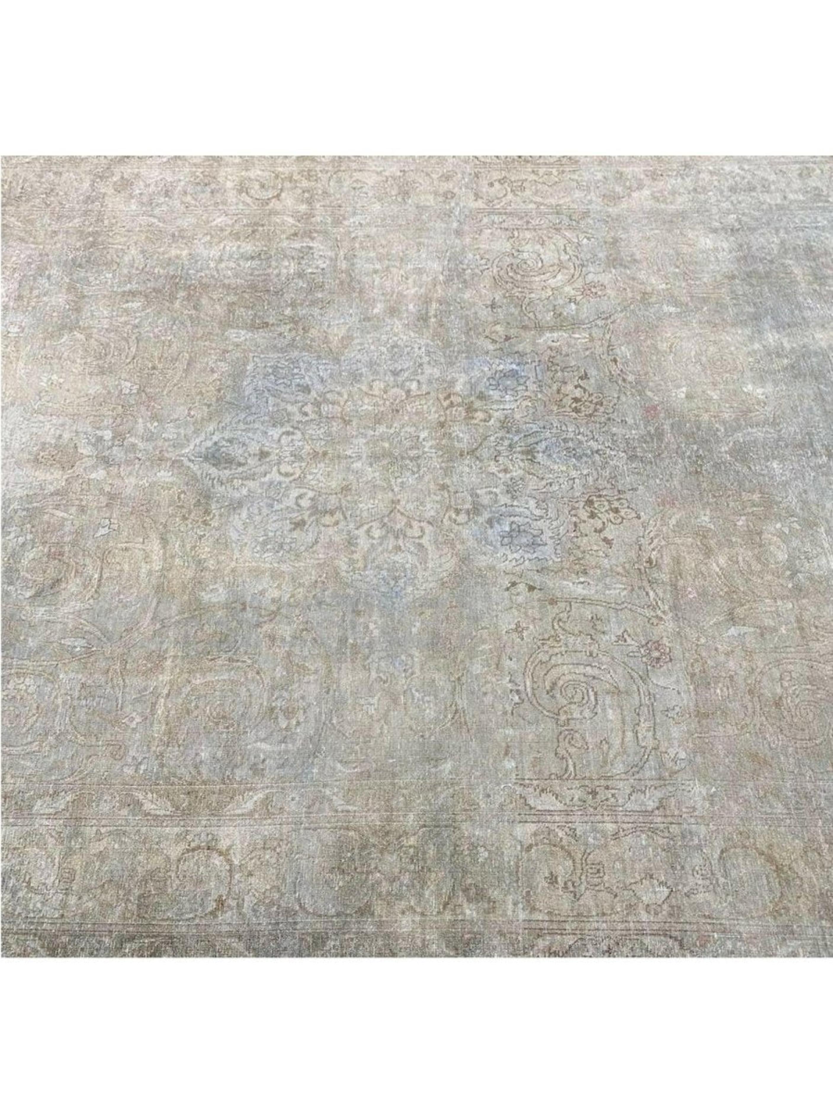 Wool 7x12 Hand Knotted Old Tabriz Area Rug For Sale