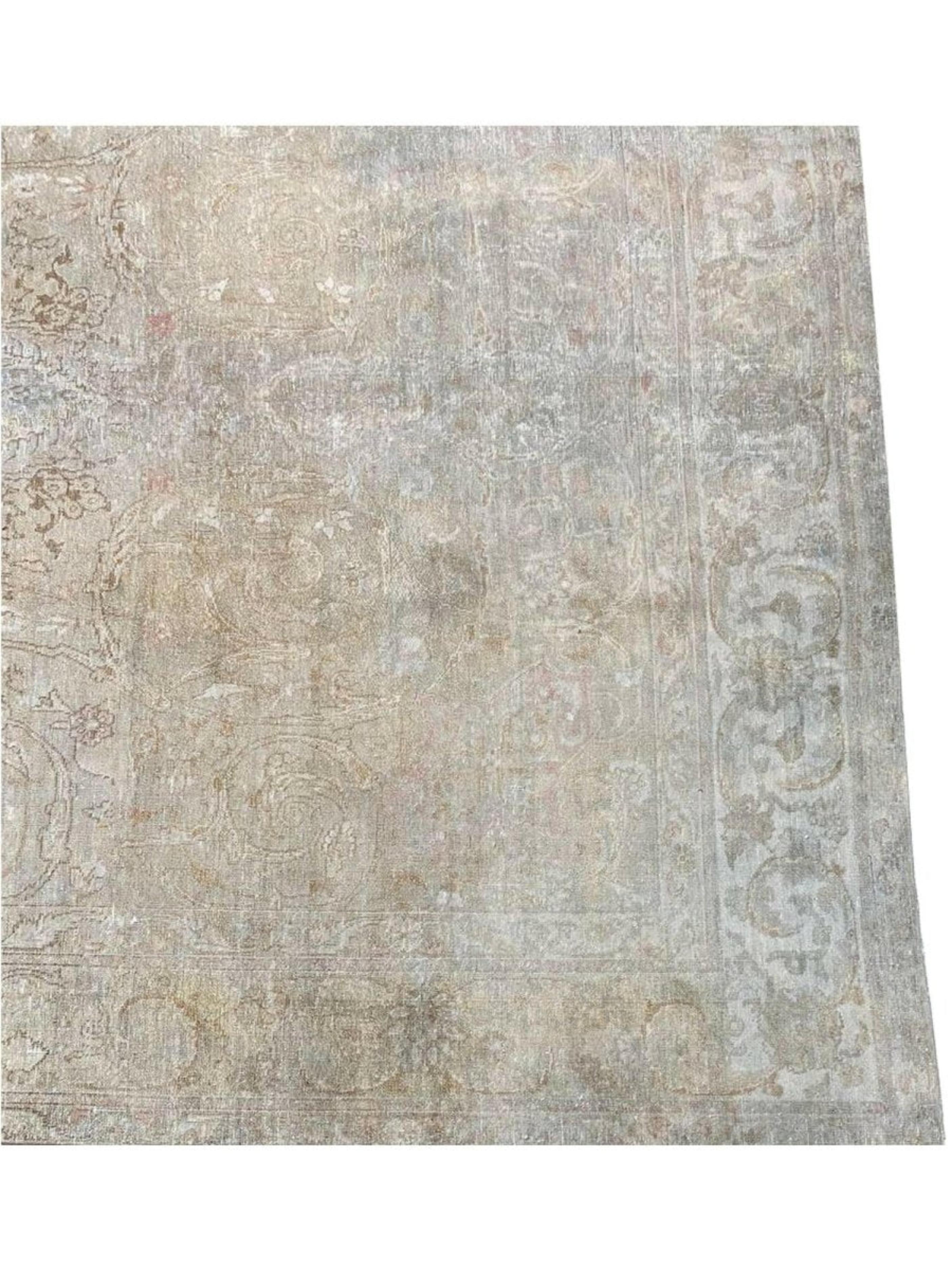 7x12 Hand Knotted Old Tabriz Area Rug For Sale 1