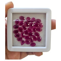 Pierre précieuse non sertie de 5 pièces, rubis naturel ovale 7x5, pierre de naissance de juillet