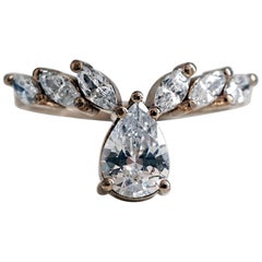 7x5MM Pear Diamond Engagement Ring