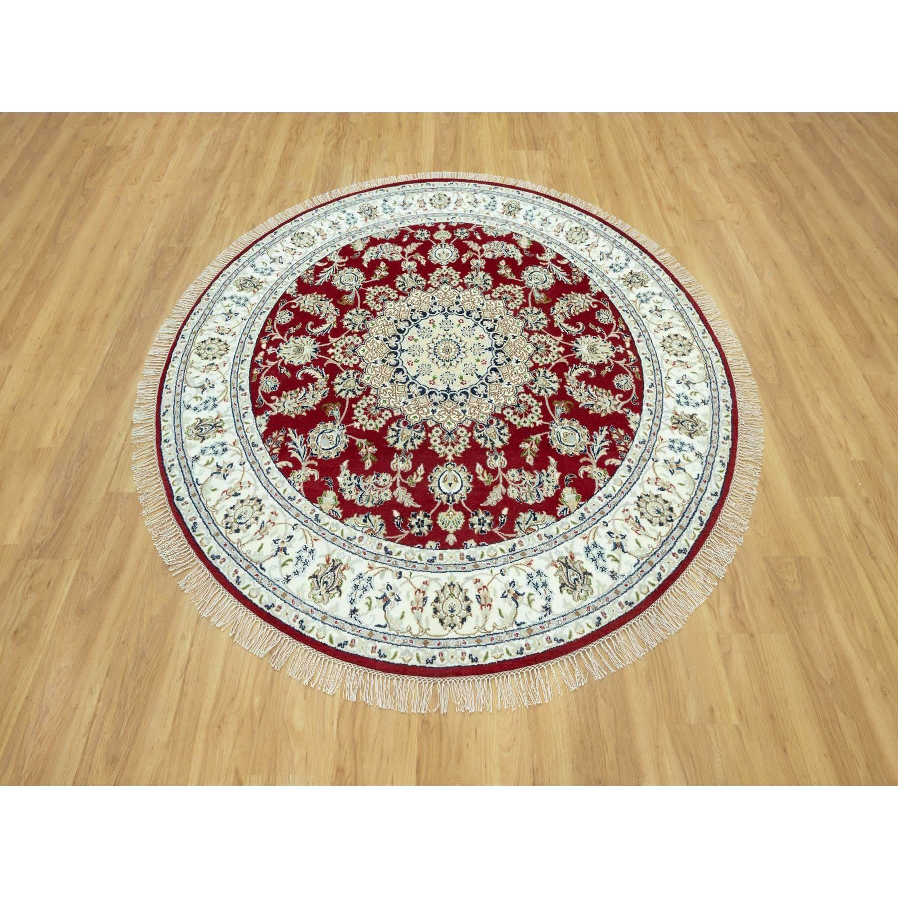 This is a truly genuine one-of-a-kind Nain Flower Design, Hand Knotted, Oriental Rug. It has been Knotted for months and months in the centuries-old weaving craftsmanship techniques by artisans.
Primary materials: Wool
Latex: No Pile 
height: 0.25