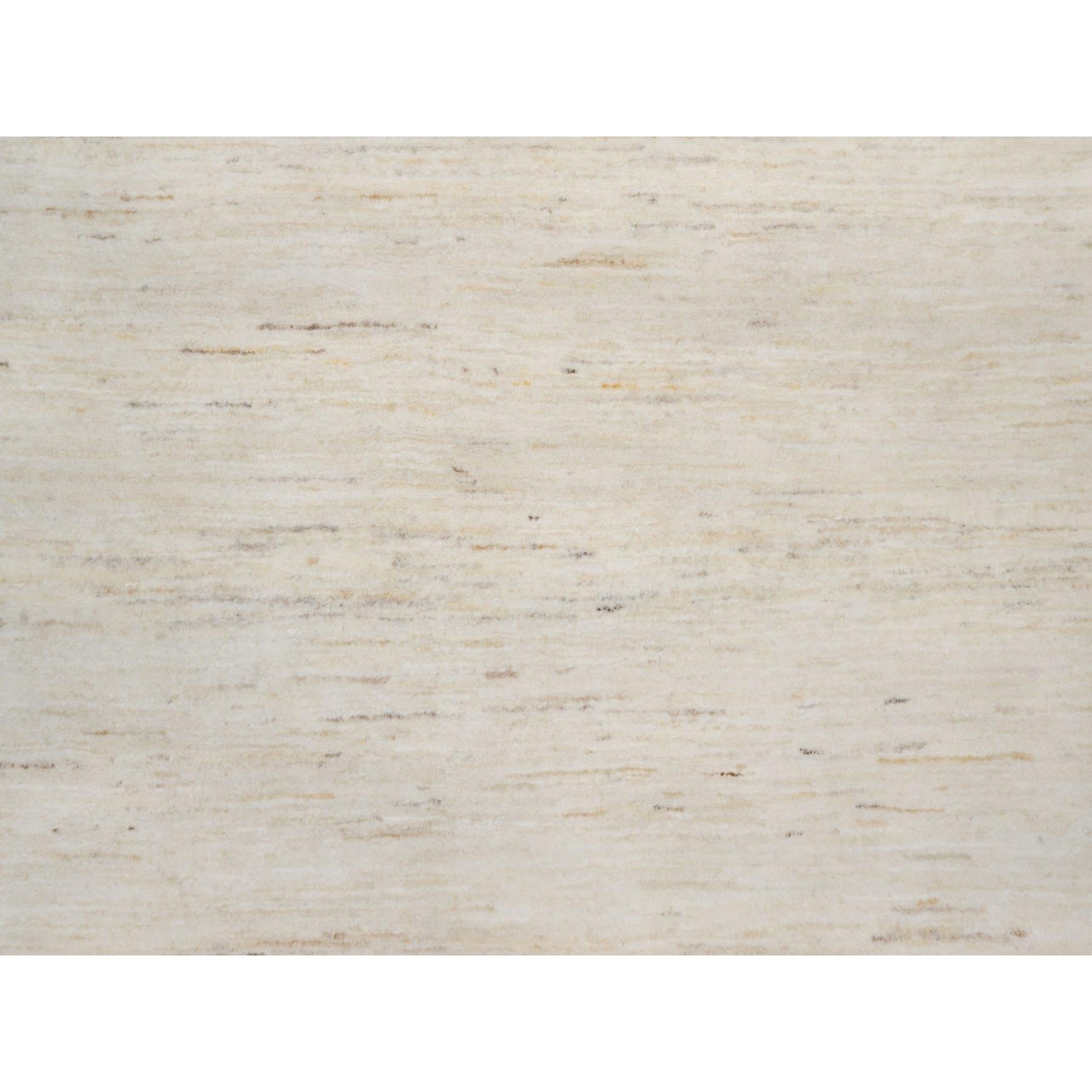 7'x7' Weißer, Lori Buft Gabbeh, moderner, handgeknüpfter runder Teppich aus reiner Wolle, handgeknüpft (Handgeknüpft) im Angebot