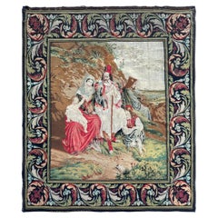 7x8 Antique Bessarabian Tapestry Rare Signed Figural 203cmx239cm Kelim c.1870