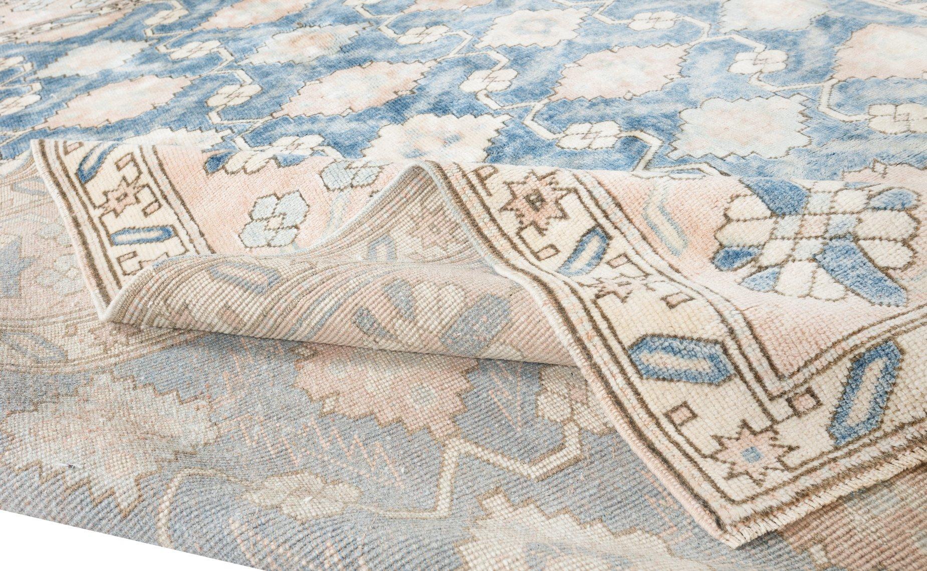 7x8.6 Ft Handgefertigter türkischer Teppich für Heim und Büro, authentischer Vintage-Blumenteppich (Stammeskunst) im Angebot