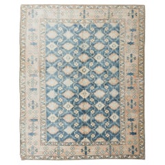 7x8.6 Ft Handgefertigter türkischer Teppich für Heim und Büro, authentischer Vintage-Blumenteppich