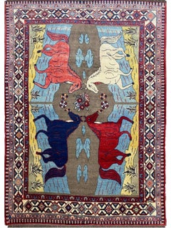 7x9 Hand Knotted Old Russian Kazak Area Rug 7x9 Hand Knotted Old Russian Kazak Area Rug